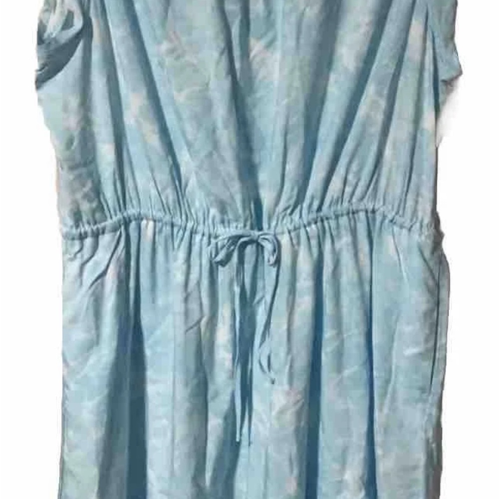 Light Blue Tie-Waist Casual Dress